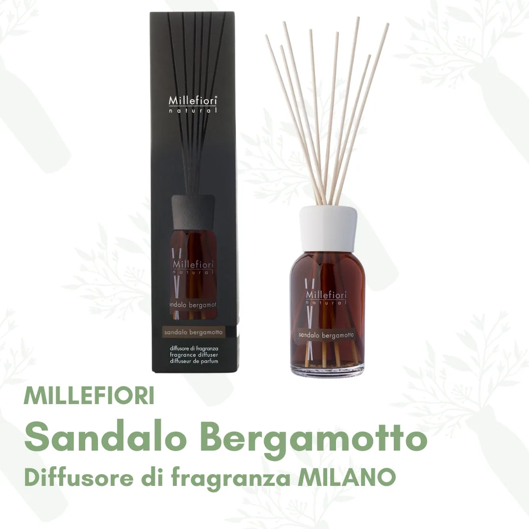 Sandalo Bergamotto - Millefiori Diffusore di Fragranza a Bastoncino "Milano"