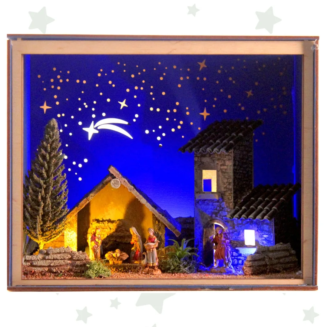 Nativity Box Natività 3,5 cm - Scena della natività presepe