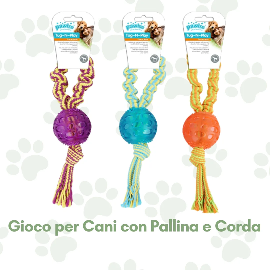 Gioco per Cani con Pallina e Corda