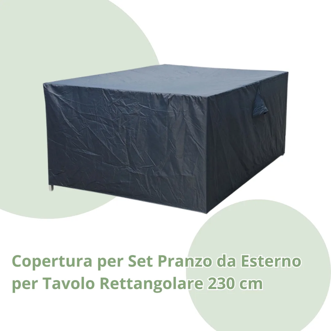 Copertura per Set Pranzo da Esterno per Tavolo Rettangolare 230 cm