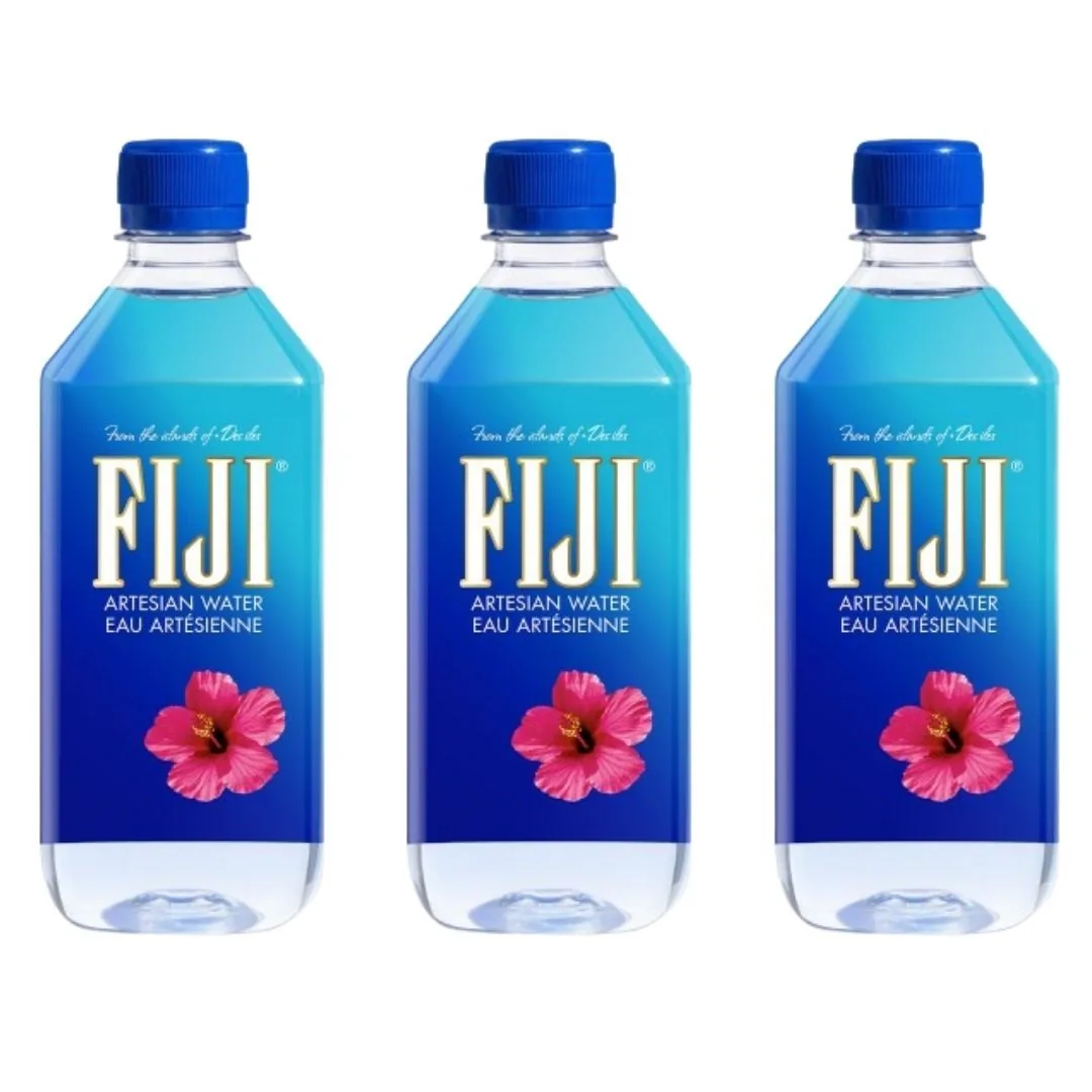 3 Eau Fiji, trois bouteilles d'Eau Fiji de 500ml