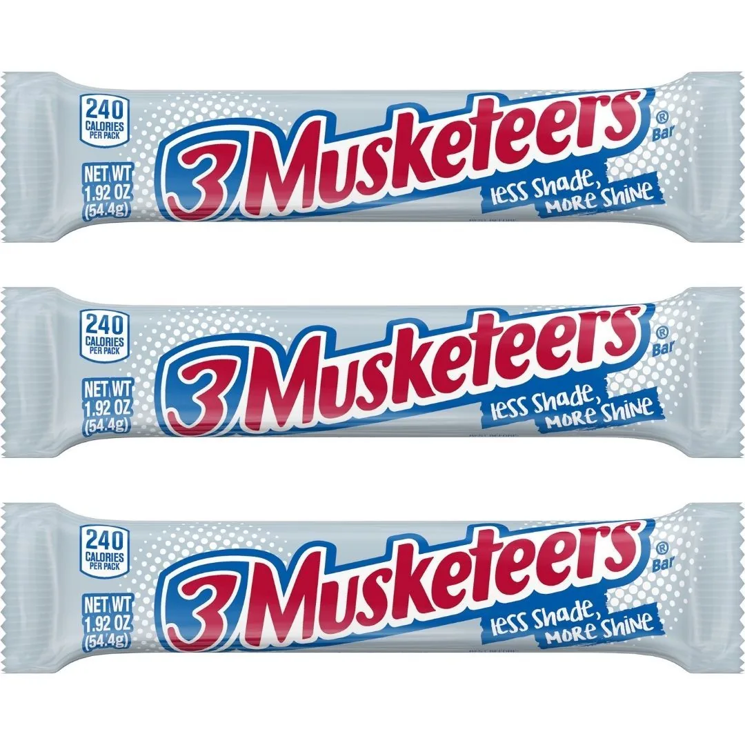 3 Mousquetaires, trois barres de nougat enrobées de chocolat de 54g