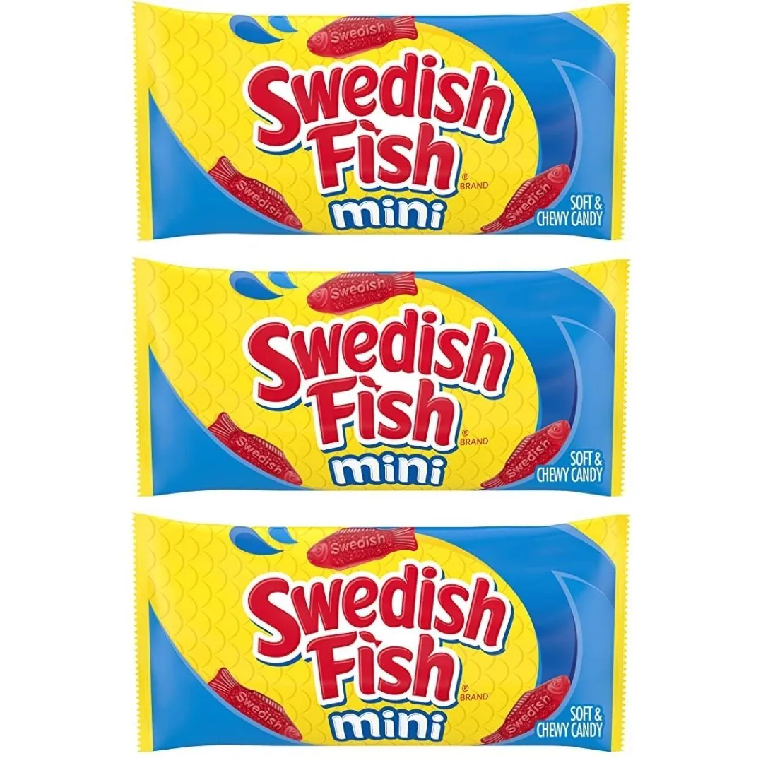 3 Swedish Fish, trois paquets de bonbons gélifiés aux fruits de 56g