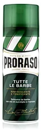 6 Bombes De Mousse À Raser Proraso À L'huile D'eucalyptus Et Au Menthol - 400 Ml Par Bombe
