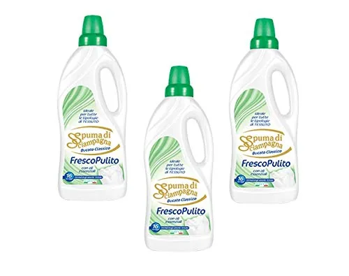 3 X Spuma Di Sciam Pagna Lessive Liquide Fresco Pulito 1 Lt 16 Lavages Linge