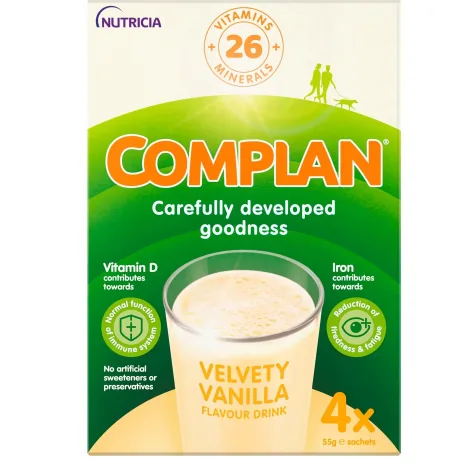 Complan Vanilla Flavour Nutritional Drink 4 x 55g Sachets