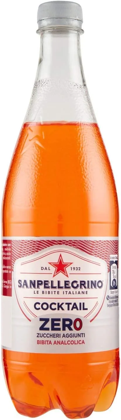 San Pellegrino Lot De 24 Cocktails Zéro Gingembre Zero Pet Sans Sucre 0,75 L Aperitivo Boissons Gazeuses Sans Alcool Sans Sucre
