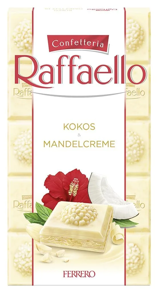 Ferrero Raffaello Crema Di Mandorle E Cocco Chocolat Blanc Farci À La Crème D'amande Et Noix De Coco 90 G