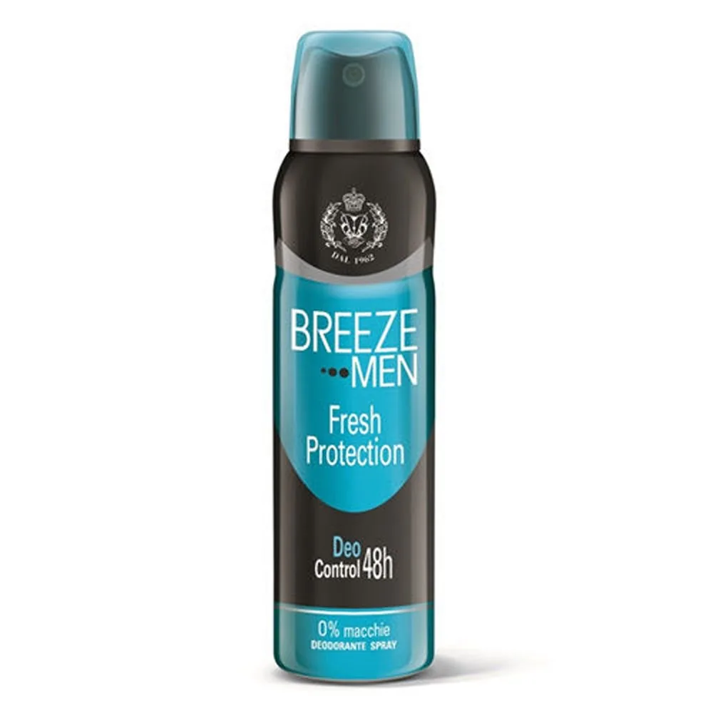 12 X Breeze Désodorisant Spray Men Fresh Protection 150 Ml