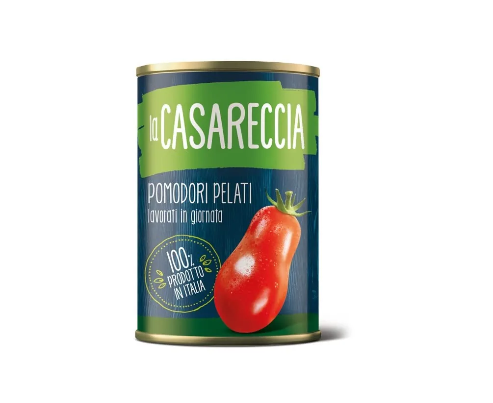 La Casareccia Pomodori Pelati Interi Lot De 24 Tomates Pelées Entières En Jus De Tomate 100 % Fabriquées En Italie Boîte De 400 G