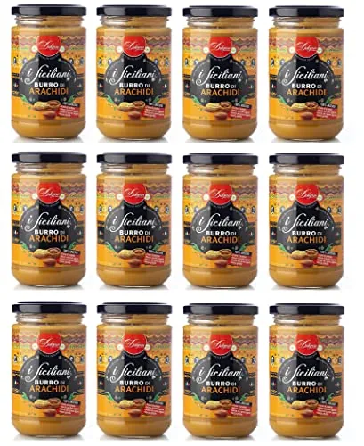 Dolgam I Siciliani Burro Di Arachidi Beurre D'arachide Spécialités Siciliennes 100 % Arachides Bocal En Verre De 300 G De Beurre D'arachide Tartinable Sans Gluten