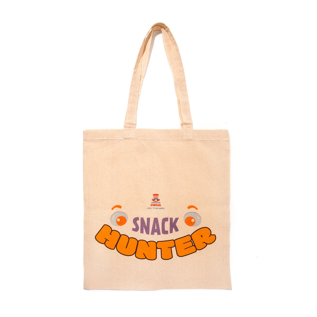 Shopper Snack Hunter, sac en coton résistant couleur havane, 35x40cm