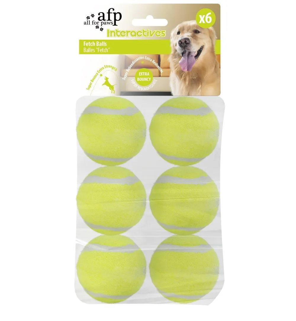 6 PALLINE DA TENNIS PER LANCIAPALLINE DIAMETRO 6 CM
