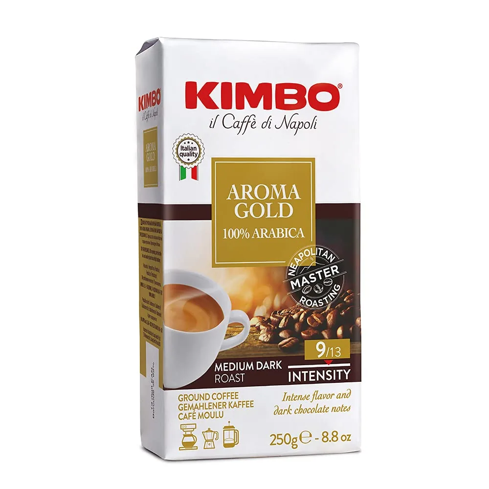 6x Cafe Kimbo - Gold Arabica 250gr - Produit Artisanal Italien - (1,5kg)