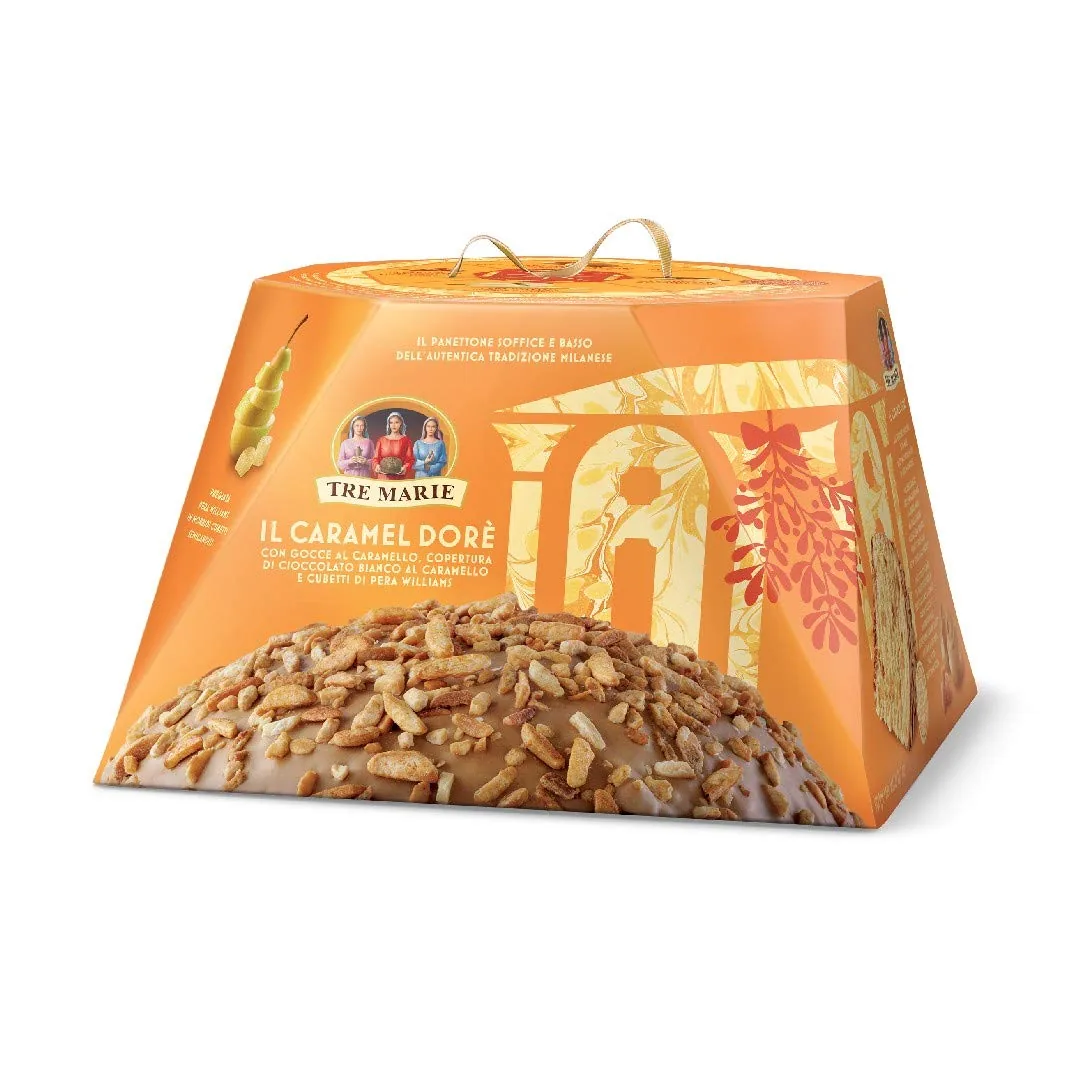 3x Christmas – Panetone Tre Marie, Caramel Dore 900 G – Produits Italiens