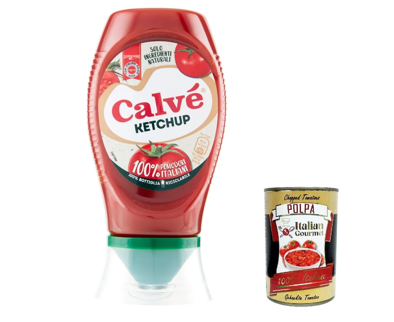Calvé Ketchup Lot De 12 Boîtes De Ketchup 100 % Tomates Italiennes 250 Ml + Polpa Italian Gourmet 400 G