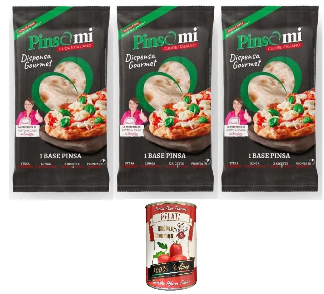 Pinsami Pinsa Gourmet Romana Fait Maison Par Benedetta, 3 Pièces De 230 G + Pelati Italian Gourmet 400 G