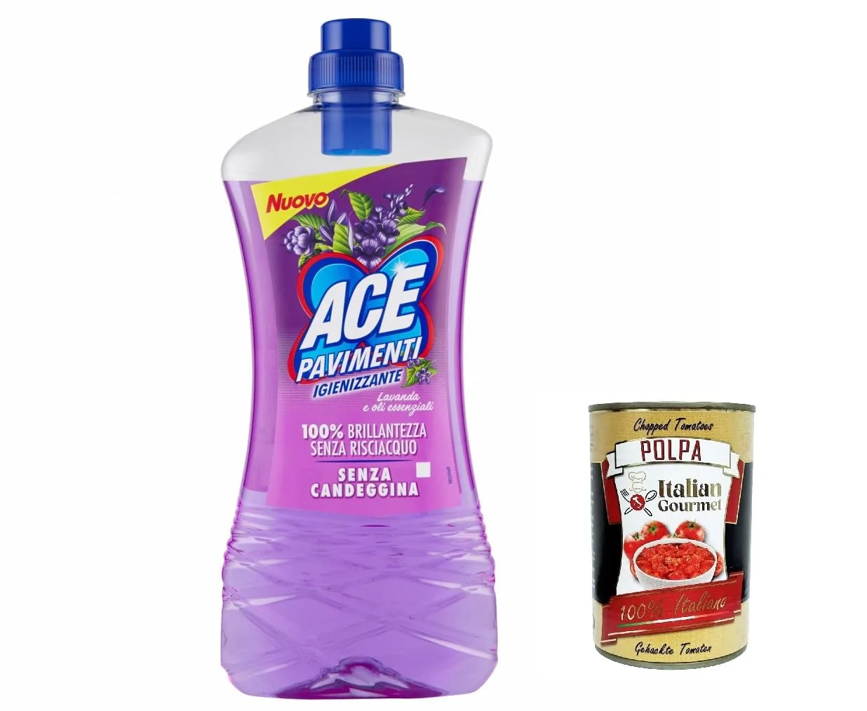 Ace Pavimenti Igienizzante Lavanda E Olii Essenziali Lot De 3 Nettoyants Pour Sols, Lavande Et Huiles Essentielles, 1 Litre + Italian Gourmet Polpa 400 G