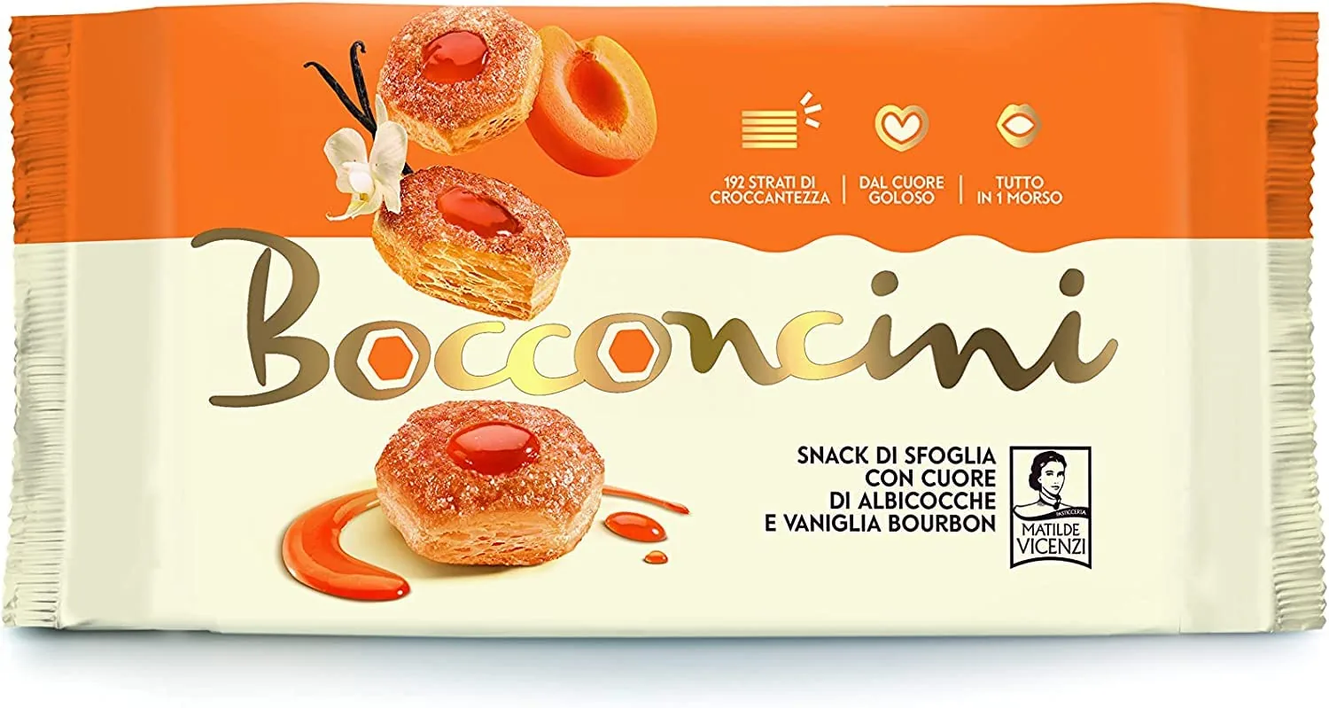 6 X Matilde Vicenzi Bocconcini Avec Cœur D'abricot Italien Et Vanille - 90 G