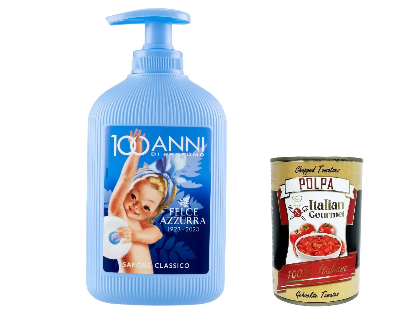 Felce Azzurra Sapone Liquido Classico Lot De 3 Savons Liquides 300 Ml + Polpa Gourmet Italien 400 G