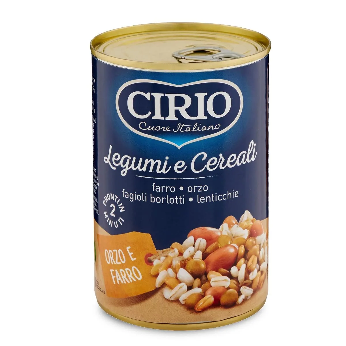 Cirio Legumi E Cereali Légumineuses Et Céréales, Épeautre, Orge, Haricots De Borlotti Et Lentilles Boîte De 410 G Idéale Pour Les Soupes