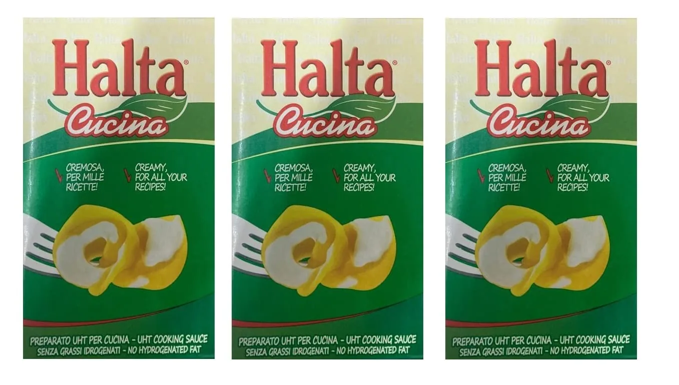 Halta Cucina Preparato Alimentare Uht Per Cucina Préparation Crémeuse Uht Pour La Cuisine Idéal Pour Pâtes, Sauces, Pizza, Crème De Cuisson 1000 Ml