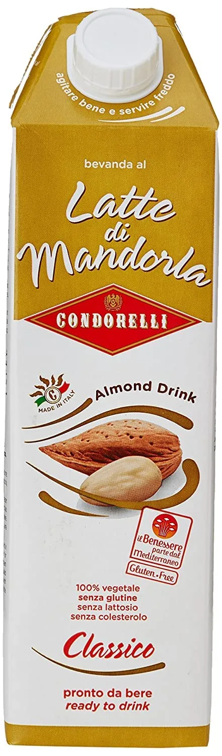 Condorelli Latte Di Mandorla 1 Lt Lait D'amande Naturel Non Sucré Sans Gluten