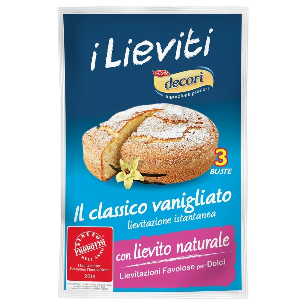 Lo Conte Decorì I Lieviti Il Classico Vanigliato Levure D'oxygène Instantanée Pour Bonbons (3 X 18 G) 54 G