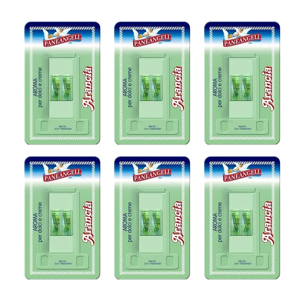 Paneangeli Aroma Arancia Lot De 6 Flacons D'arôme Orange Pour Gâteaux Et Crèmes 2 X 2 Ml