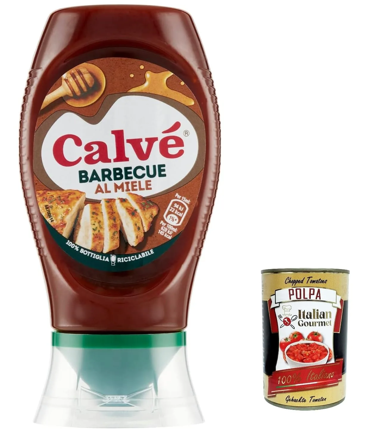 Calvé Salsa Barbeque Al Miele Lot De 3 Sauces Barbecue Au Miel, Idéales Pour Les Viandes Blanches Avec Un Goût Plus Intense 250 Ml + Polpa Italian Gourmet 400 G