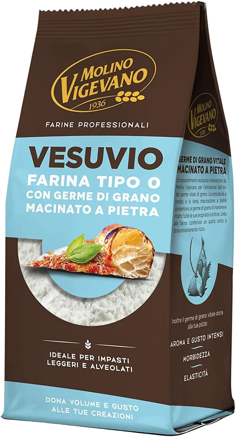3 X Molino Vigevano Farina Type "0" Farine, Vesuvio Pour Pizza Napolitaine Haute Et Douce Paquet De 500 G