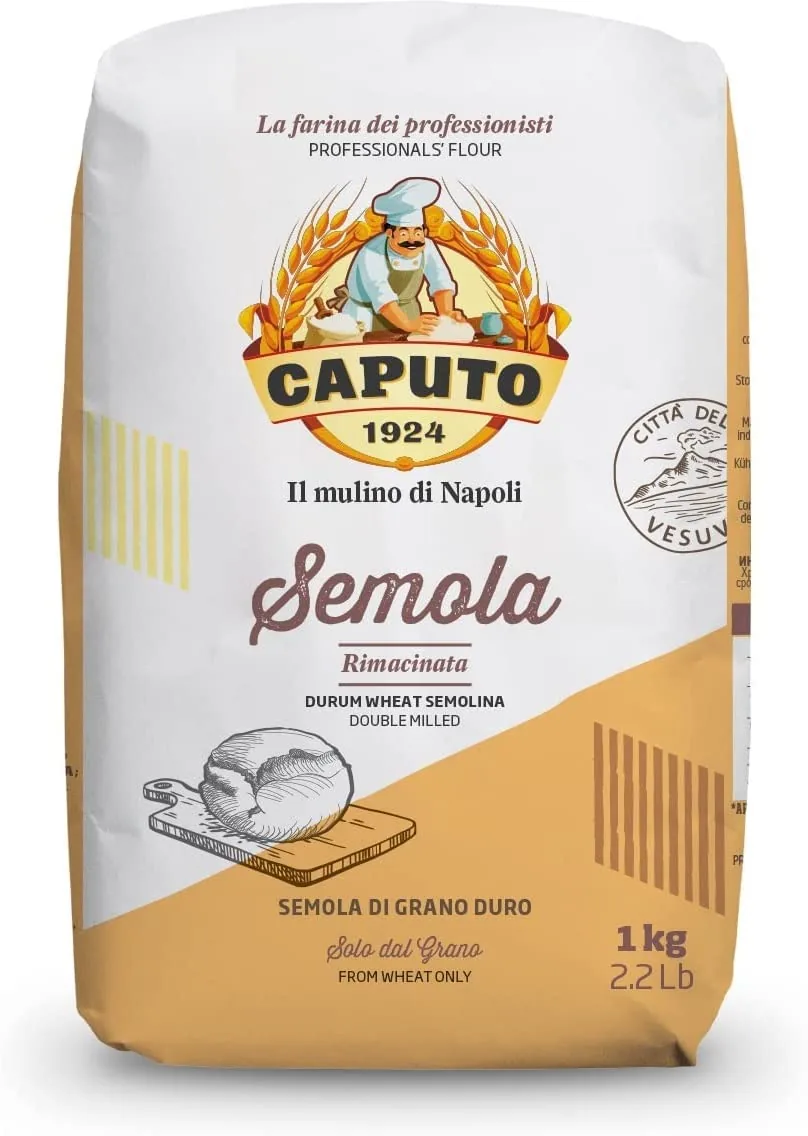 6x Caputo Il Mulino Di Napoli Semola Rimacinata Di Grano Duro Blé Durum Semoule De Blé Haute Élasticité 1kg Semoule Pour Pizza