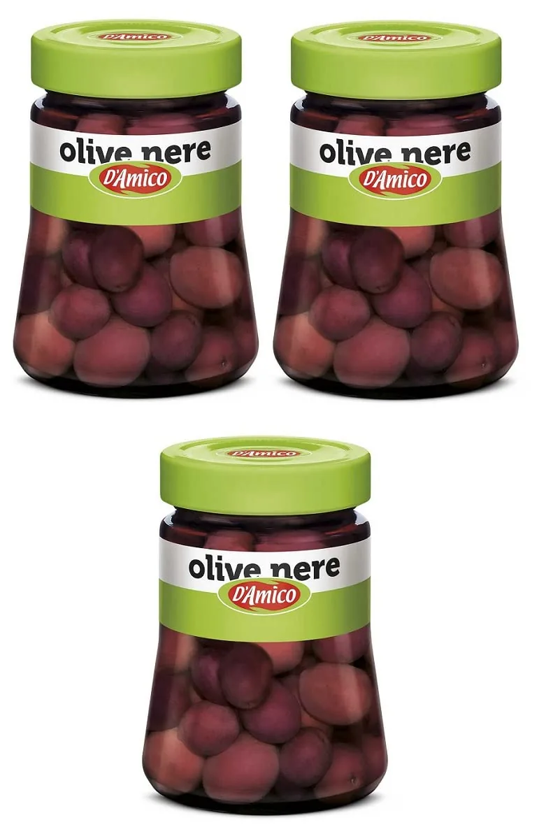3 X D'amico Olive Nere In Salamoia Olives Noires En Saumure 300 G