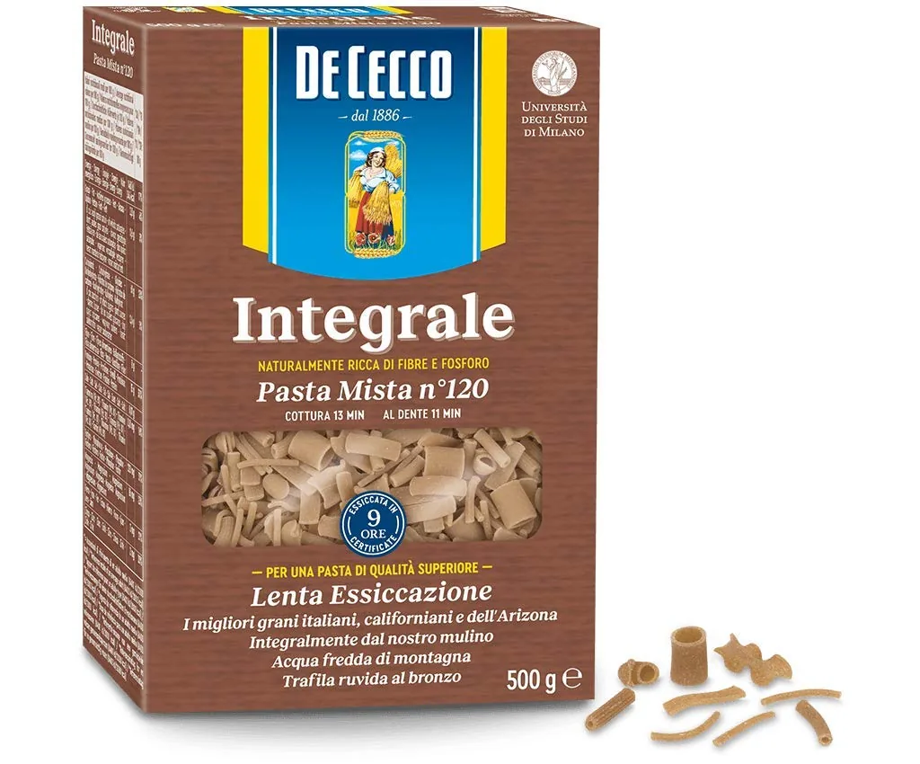 De Cecco Lot De 10 Pâtes Mixtes Intégrales Italiennes Whole Wheat (Integral) Mixed Pâte No. 120 500 G.