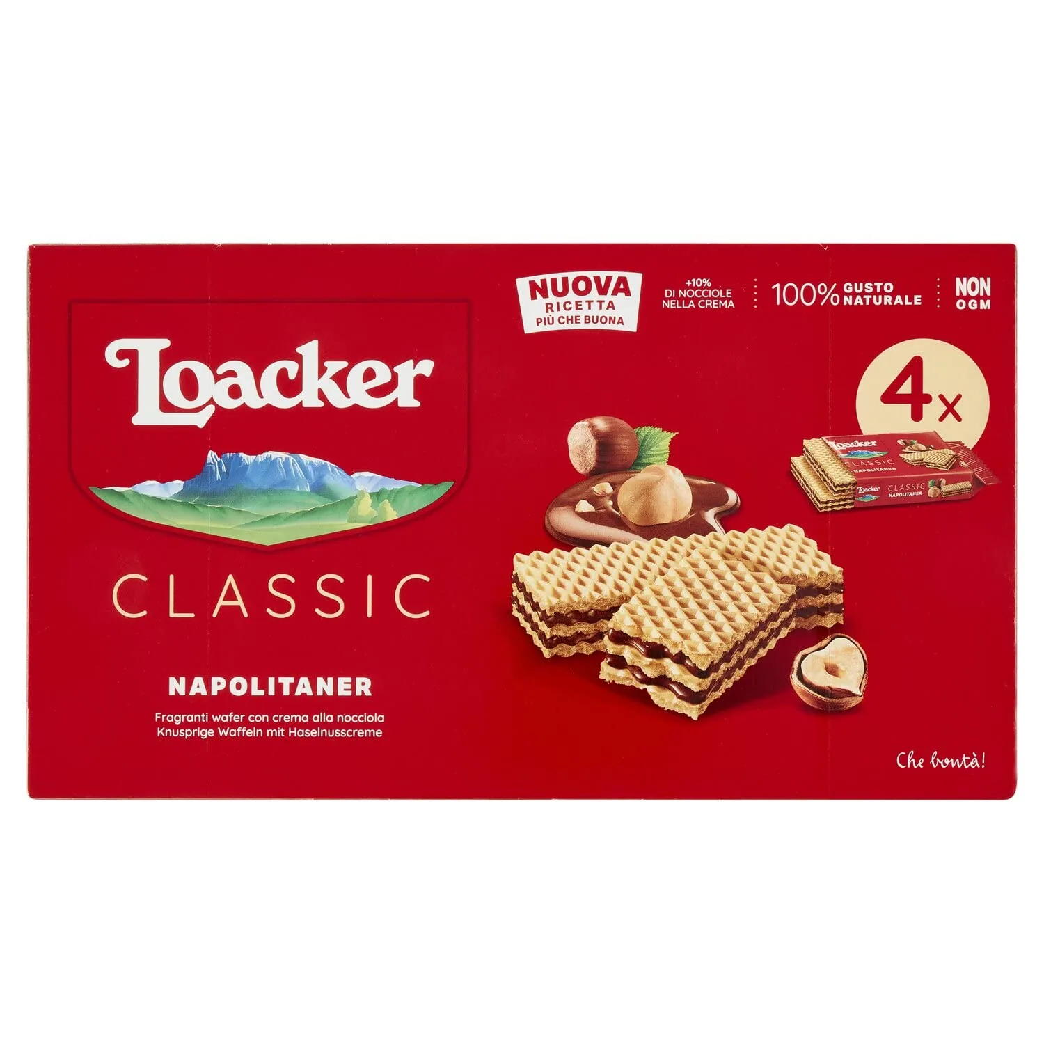 Loacker Lot De 3 Cubes Classiques Noisette Chocolat Râpe Biscuits Gaufres Napolitain (4 X 45 G)