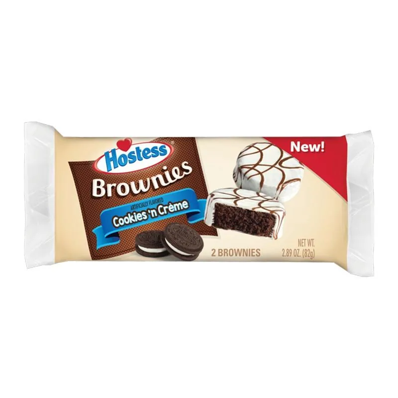 Hostess Brownies Cookies'n Crème, brownies à la crème et chocolat au format maxi