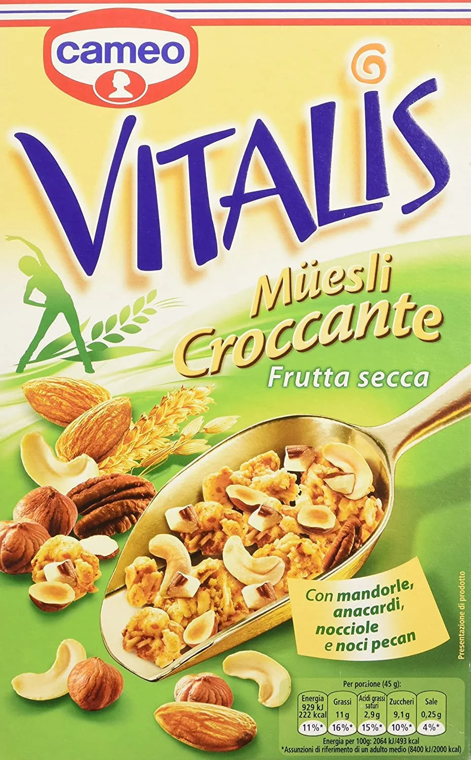 Cameo Vitalis Muesli Croccante Frutta Secca Céréales Fruits Secs 300 G