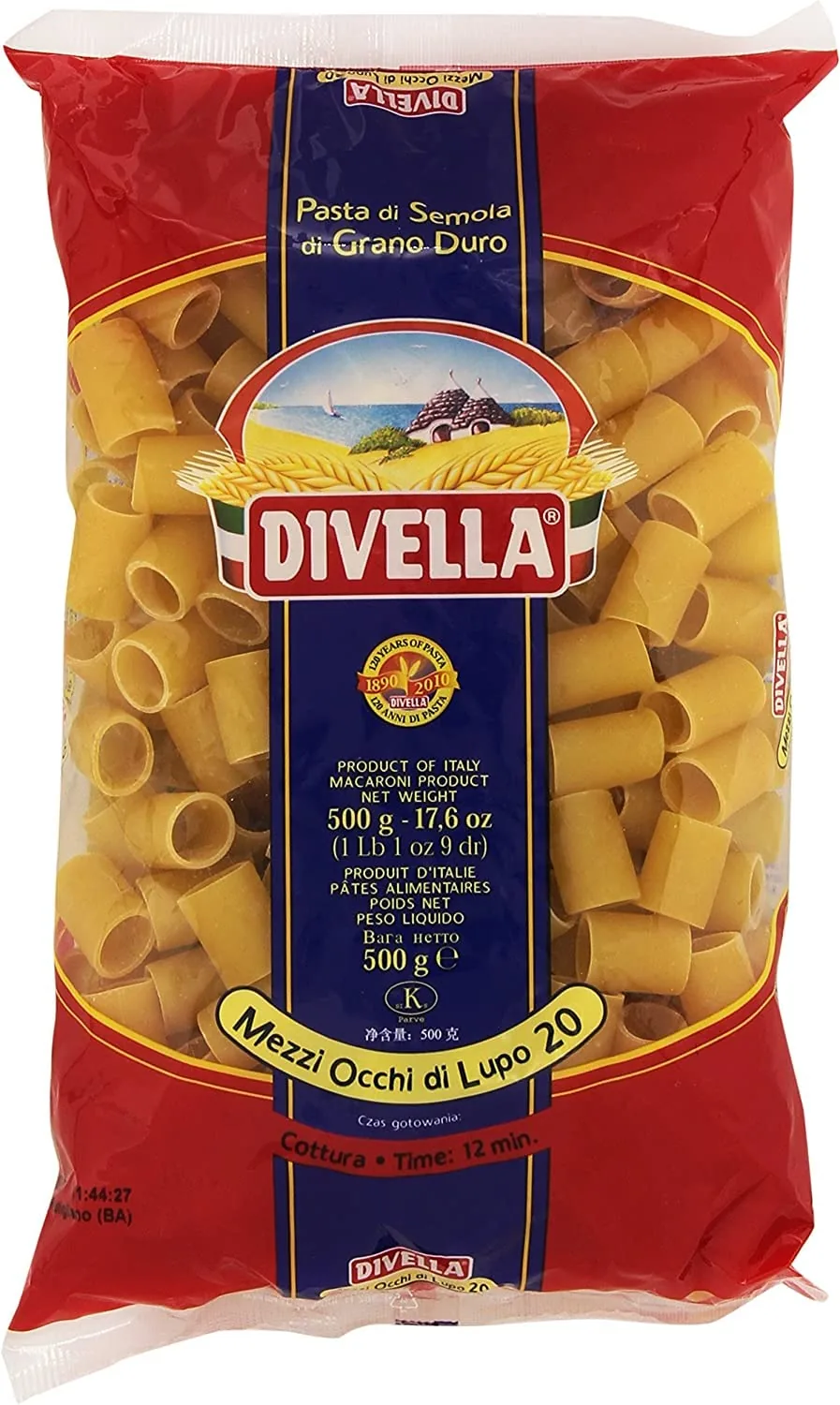Divella Mezzi Occhi Di Lupo N. Lot De 10 Pâtes À La Semoule De Blé Dur 500 G + Boîte De 400 G