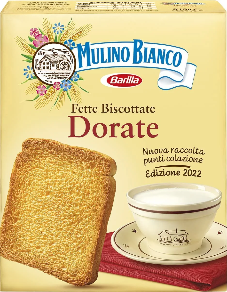 6 X Mulino Bianco Graisses Biscottate Le Dorate Biscottate Biscotte Biscottes Pain Cuit Au Four 315 G