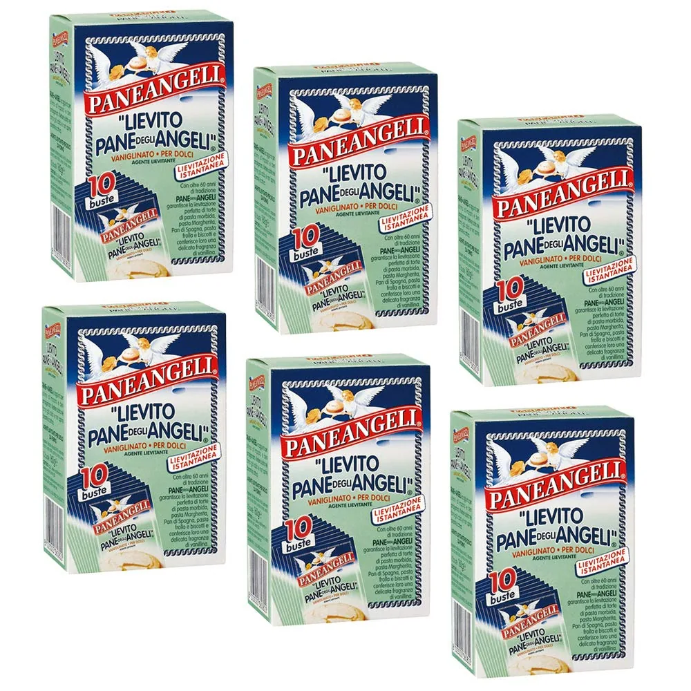 60 Paneangeli Lievito Vanigliato Lot De 6 Paquets De 10 Sachets De Pâte À Sucre Vanille