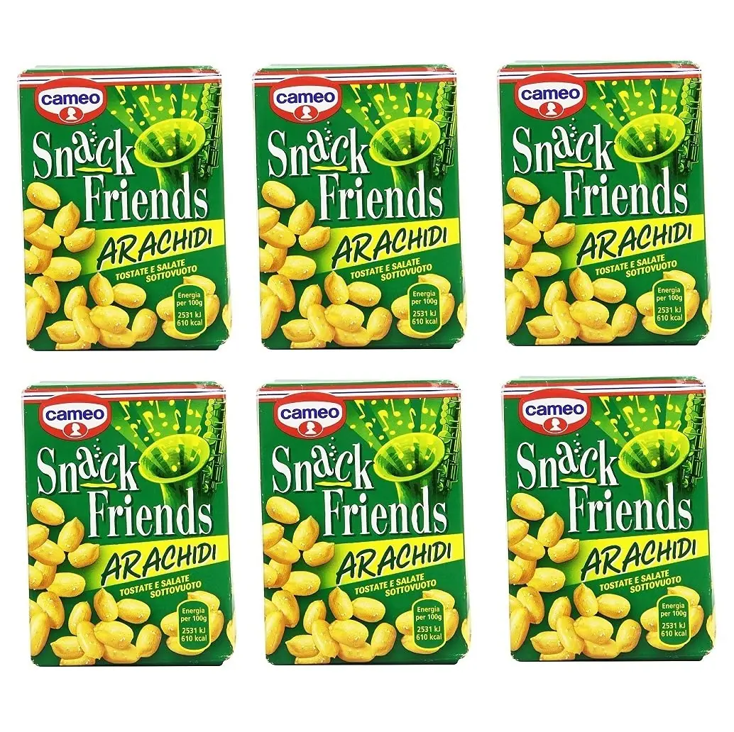 Cameo Snack Friends Arachidi Tostate E Salate Lot De 6 Cacahuètes Grillées Et Salées 40 G