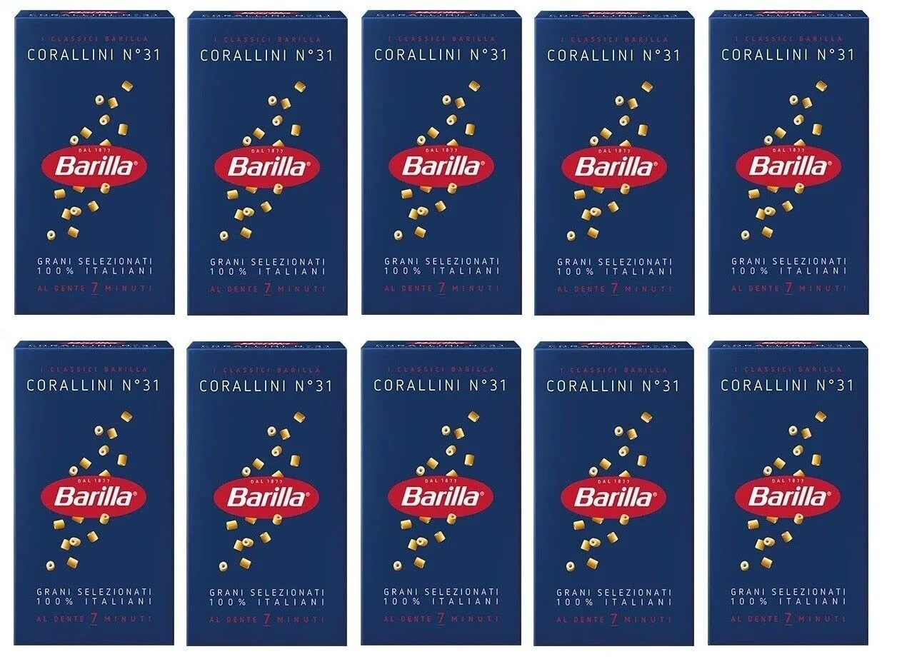 10 X Barilla Corallini Italian Pâte N° 31. 500 G