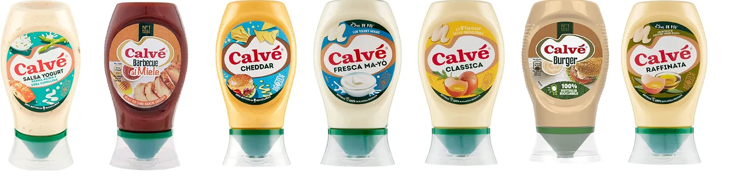 Lot De 7 Paquets De Test Calvè Salsa Saucesmayonnaise Mayo Classica Salsa Burger Top Down