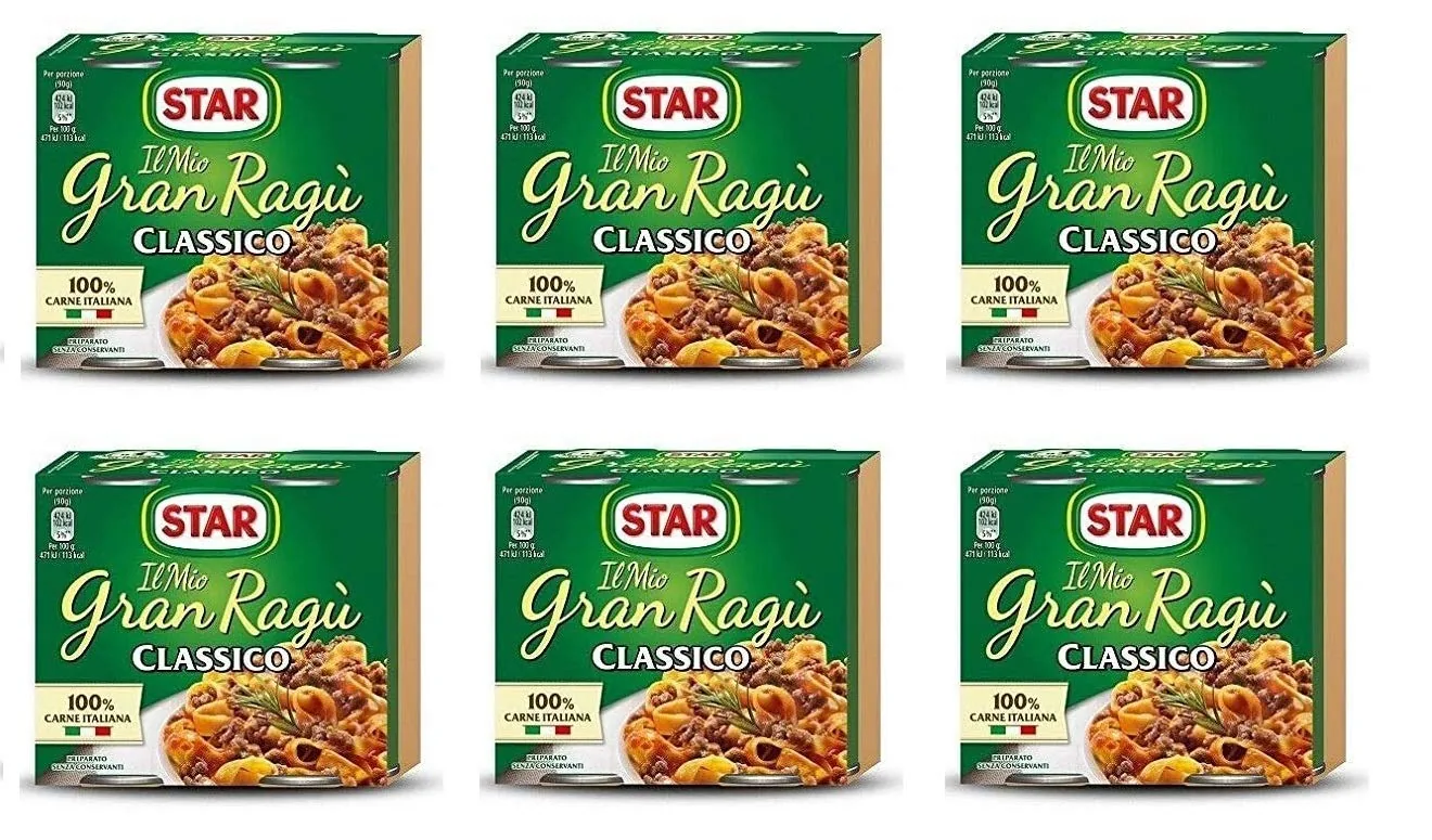 Il Mio Gran Ragù Star Classico Lot De 6 Sauces Tomates Pour Pâtes (2 X 180 G)
