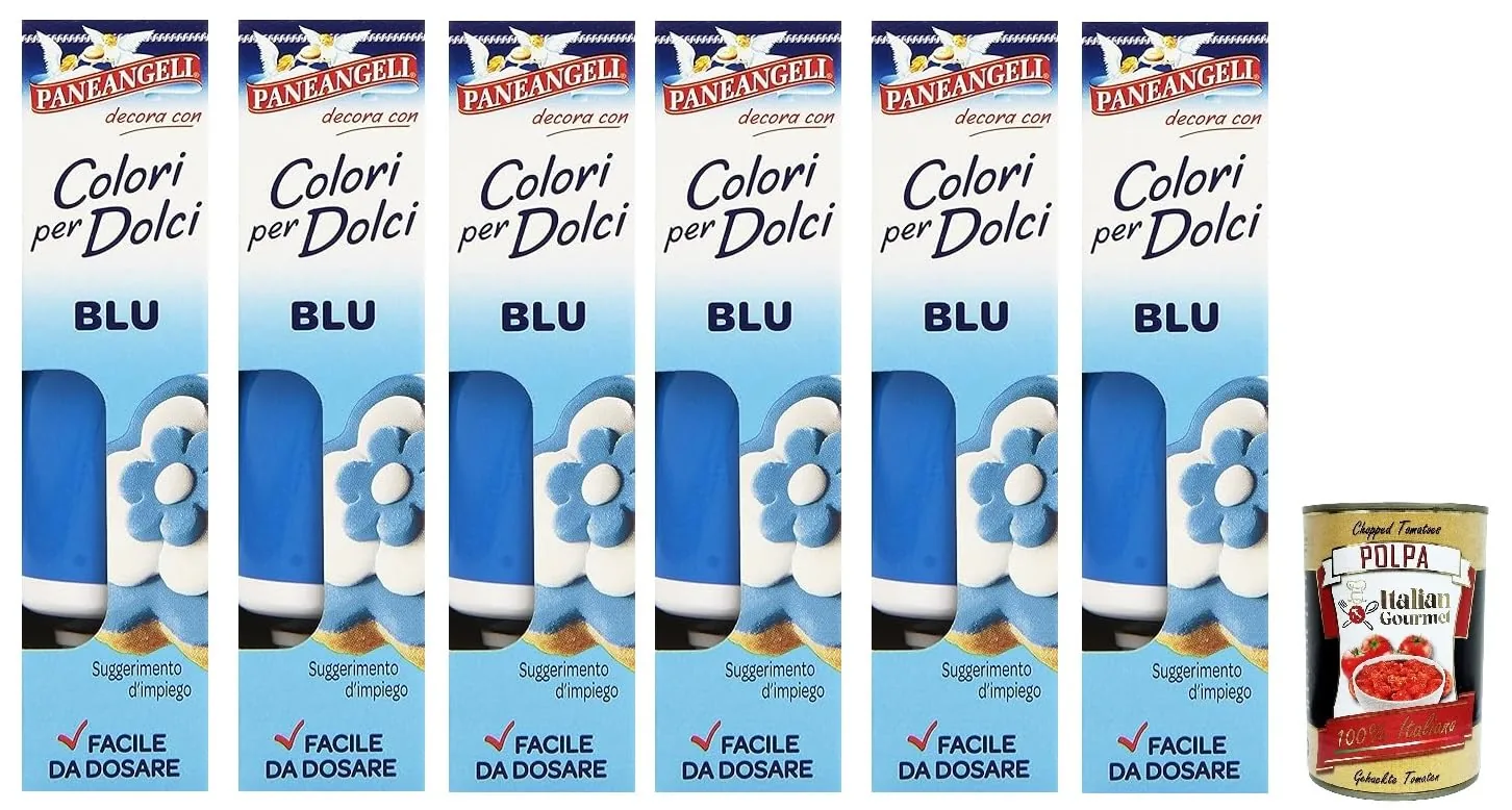 6 X Couleurs Paneangeli Pour Bonbons Bleus Un Tube Pratique Pour Colorer Des Bonbons Pour De Superbes Décorations. 10 G + Polpa Gourmet Italien 400 G