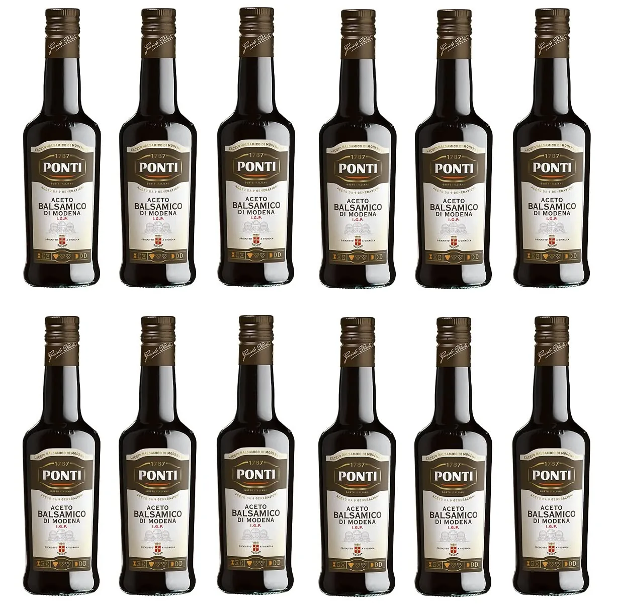 Ponti Aceto Balsamique Di Modena Lot De 12 Vinaigre Balsamique De Modène 500 Ml