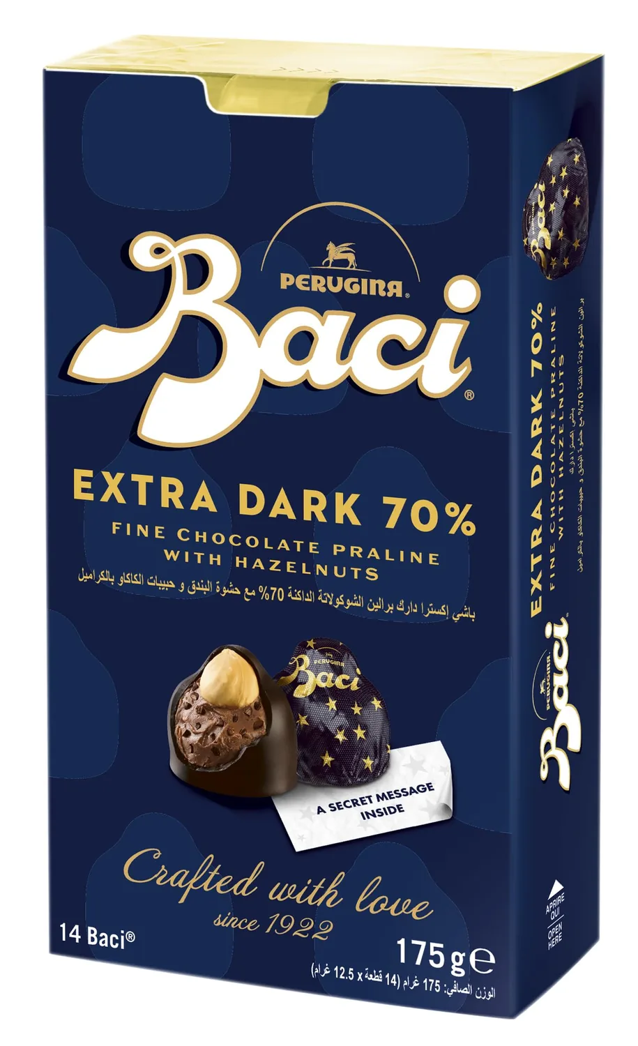 Baci Extra Dark Bijou, Truffes Au Chocolat Noir Avec Noisette, Boîte, Sans Gluten, 175 G (1 Pièce)