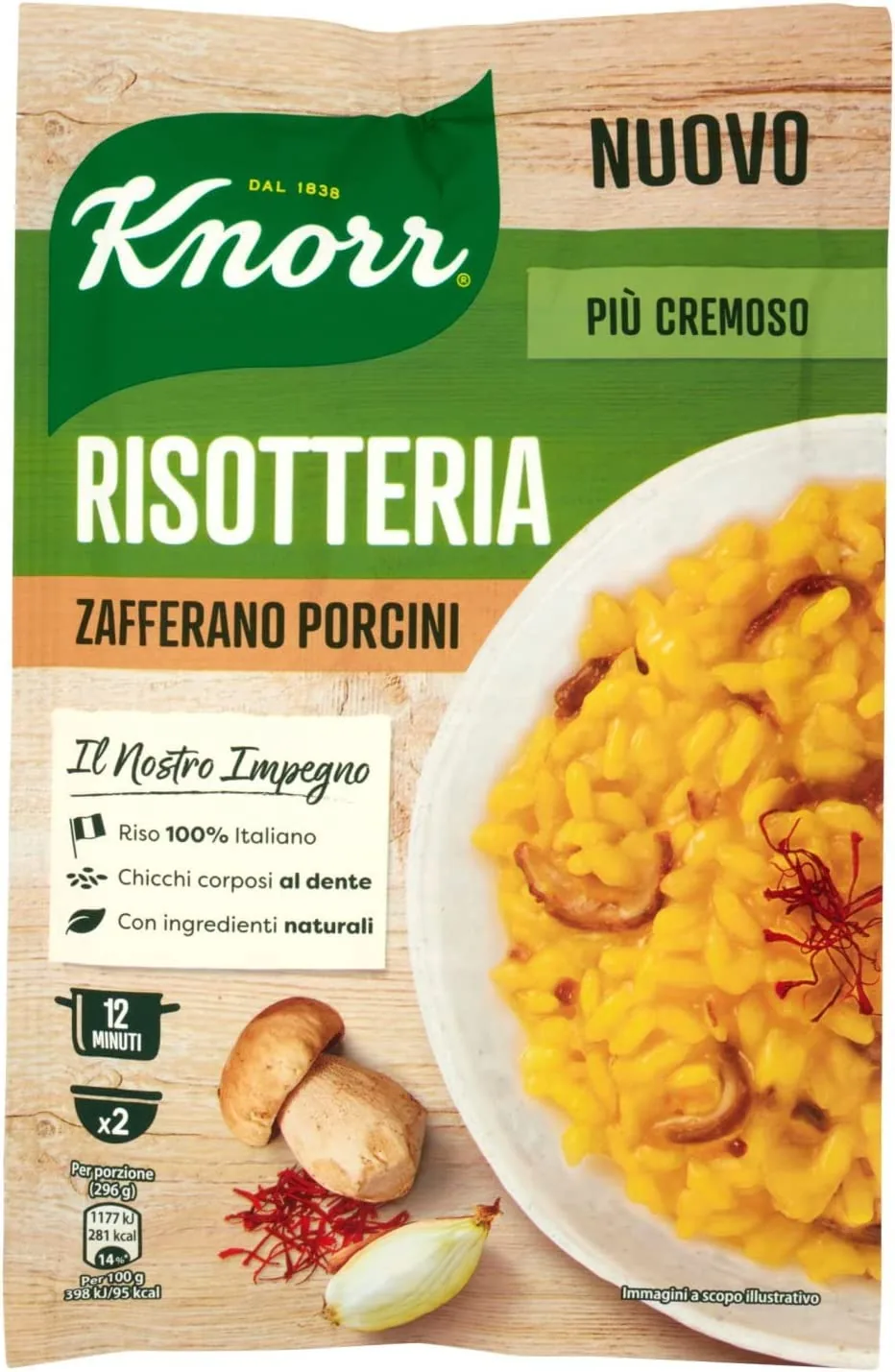6 X Knorr Risotto Riz Safran Et Cèpes 175 G 100 % Italien Plats Préparés