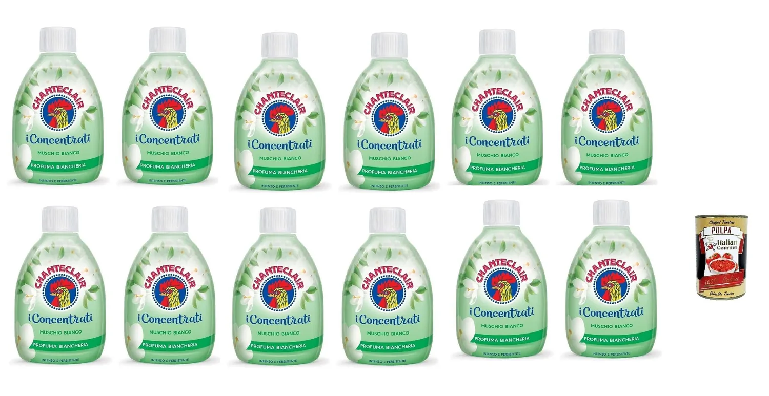 Chanteclair I Parfum Concentré Pour Linge Musc Blanc, Parfum Intense Et Durable Sur Les Cheveux, 12 X 220 Ml + Italian Gourmet Polpa 400 G