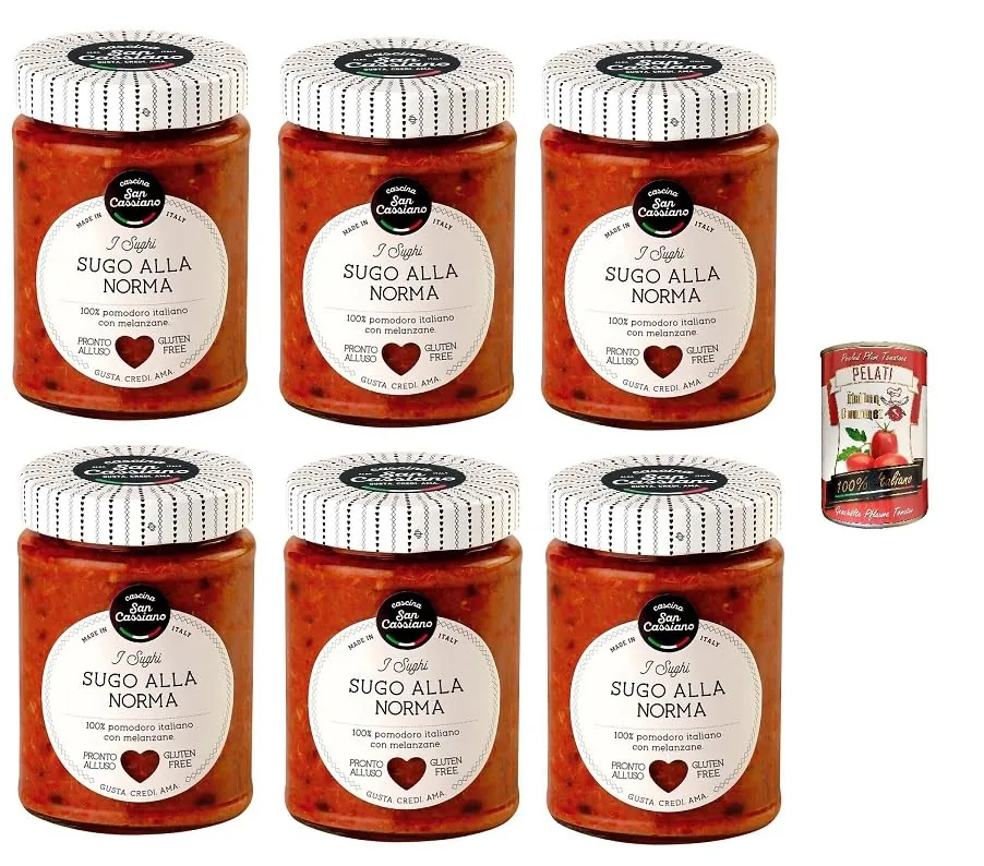 6 X Cascina San Cassiano Sugo Alla Norma 290 G + Pélati Gastronomique Italien 400 G